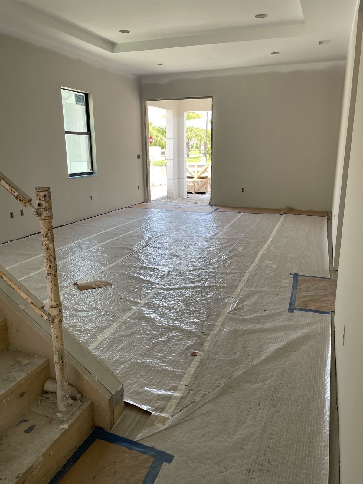 Parquet protégé avant les finitions